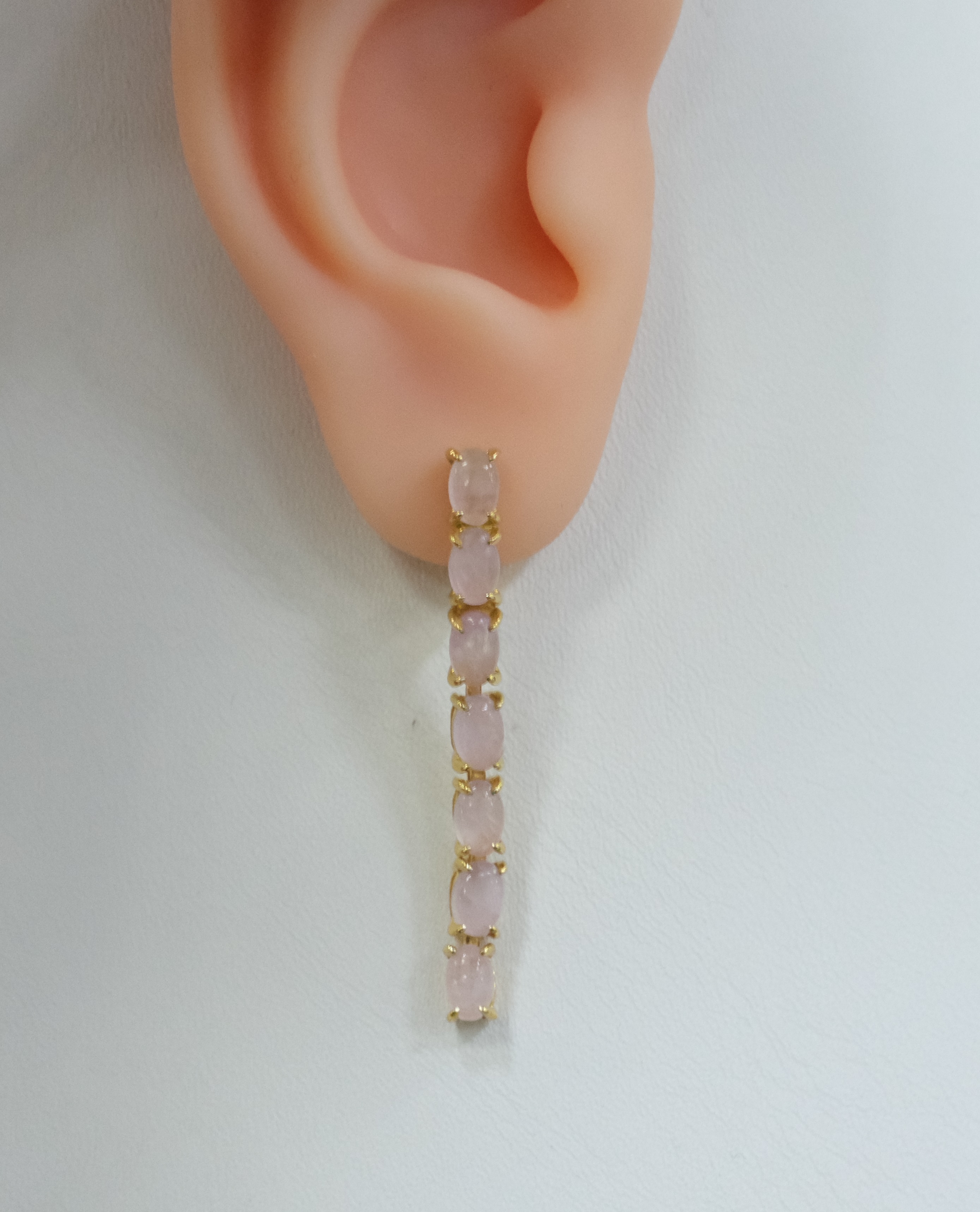Серебряные серьги с кунцитами